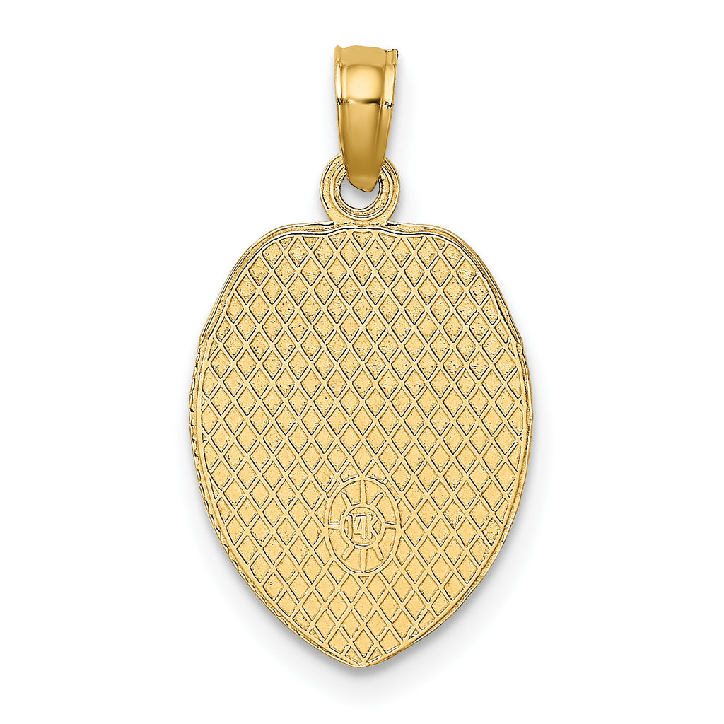 14K Gold Police Officer Badge Pendant with Polished Textured Finish