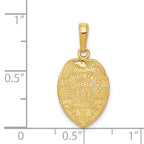 14K Gold Police Officer Badge Pendant with Polished Textured Finish