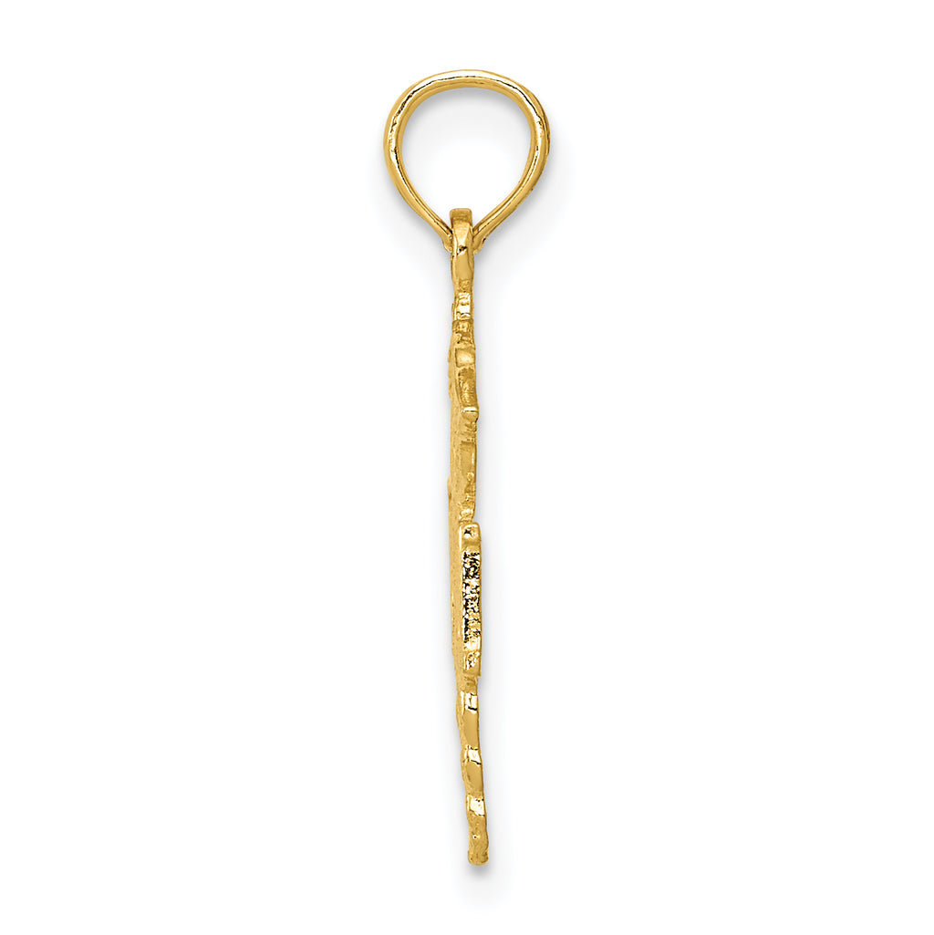14K Gold Polished R.N. Pendant with Solid Cast Design