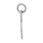 14K White Gold RN Charm with Polished Finish and Rhodium Plating