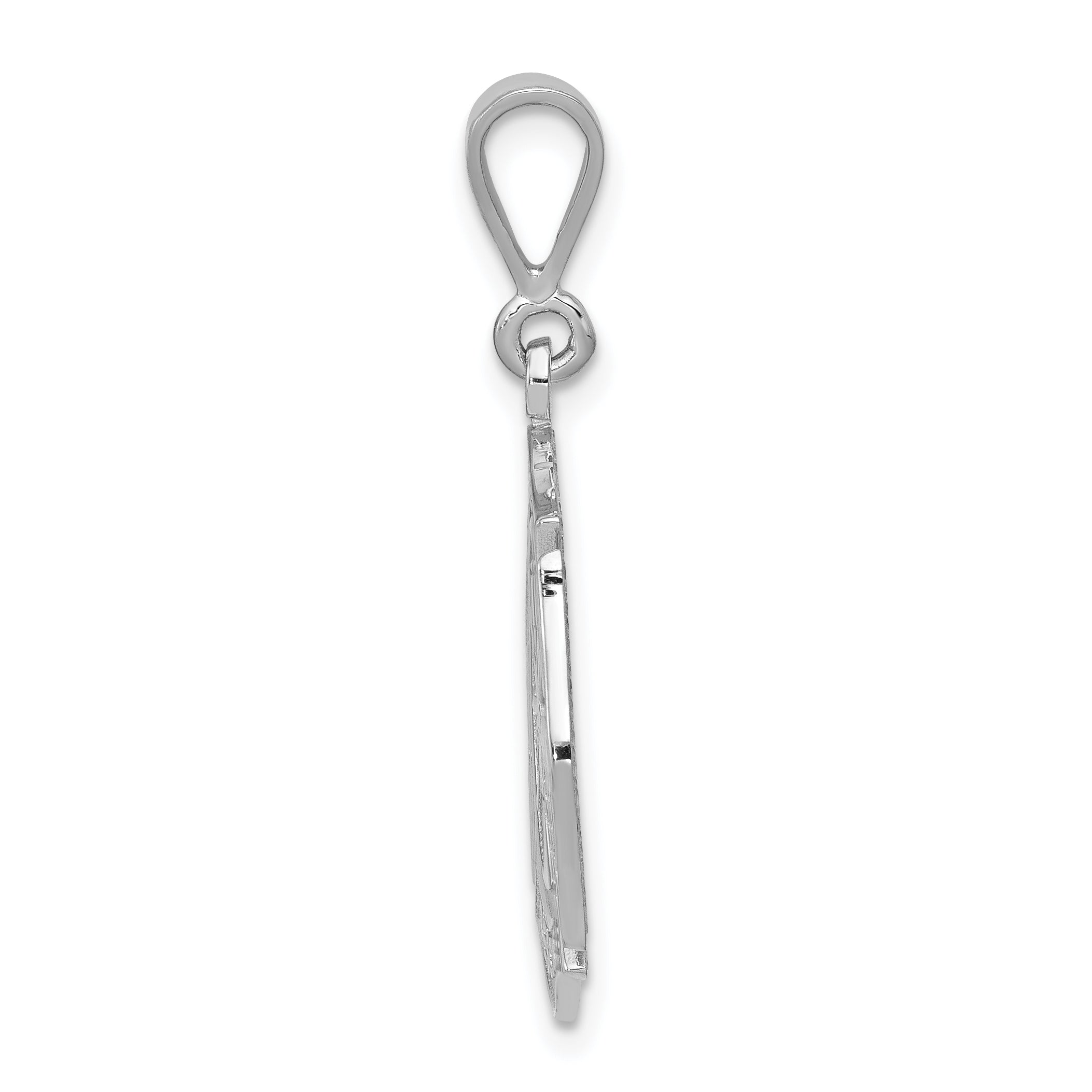 14K White Gold Fire Rescue Pendant with Polished Finish for Men Secondary image