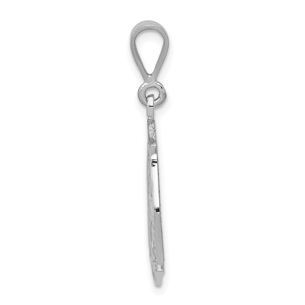 14K White Gold Fire Rescue Pendant with Polished Finish for Men