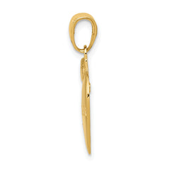 14K Gold #1 Teacher Apple Pendant with Polished Finish Gift Ready