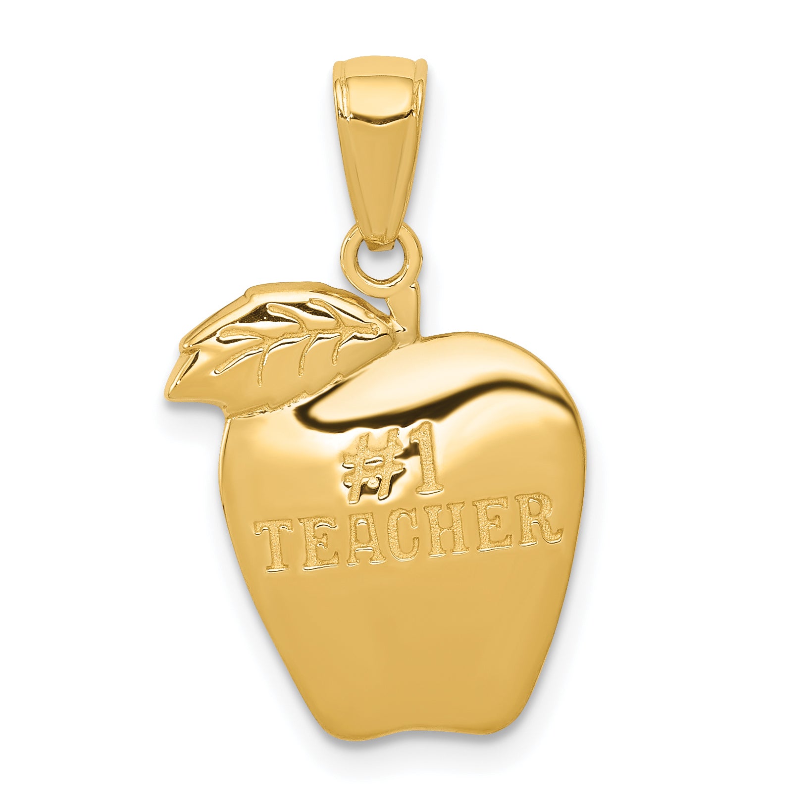 14k #1 TEACHER Apple Pendant