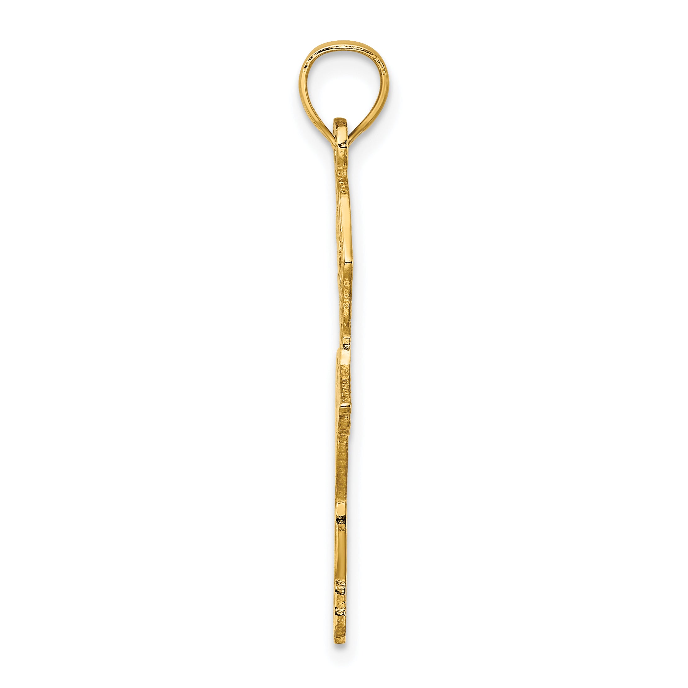 14k Satin Polished Ballerina Charm Secondary image
