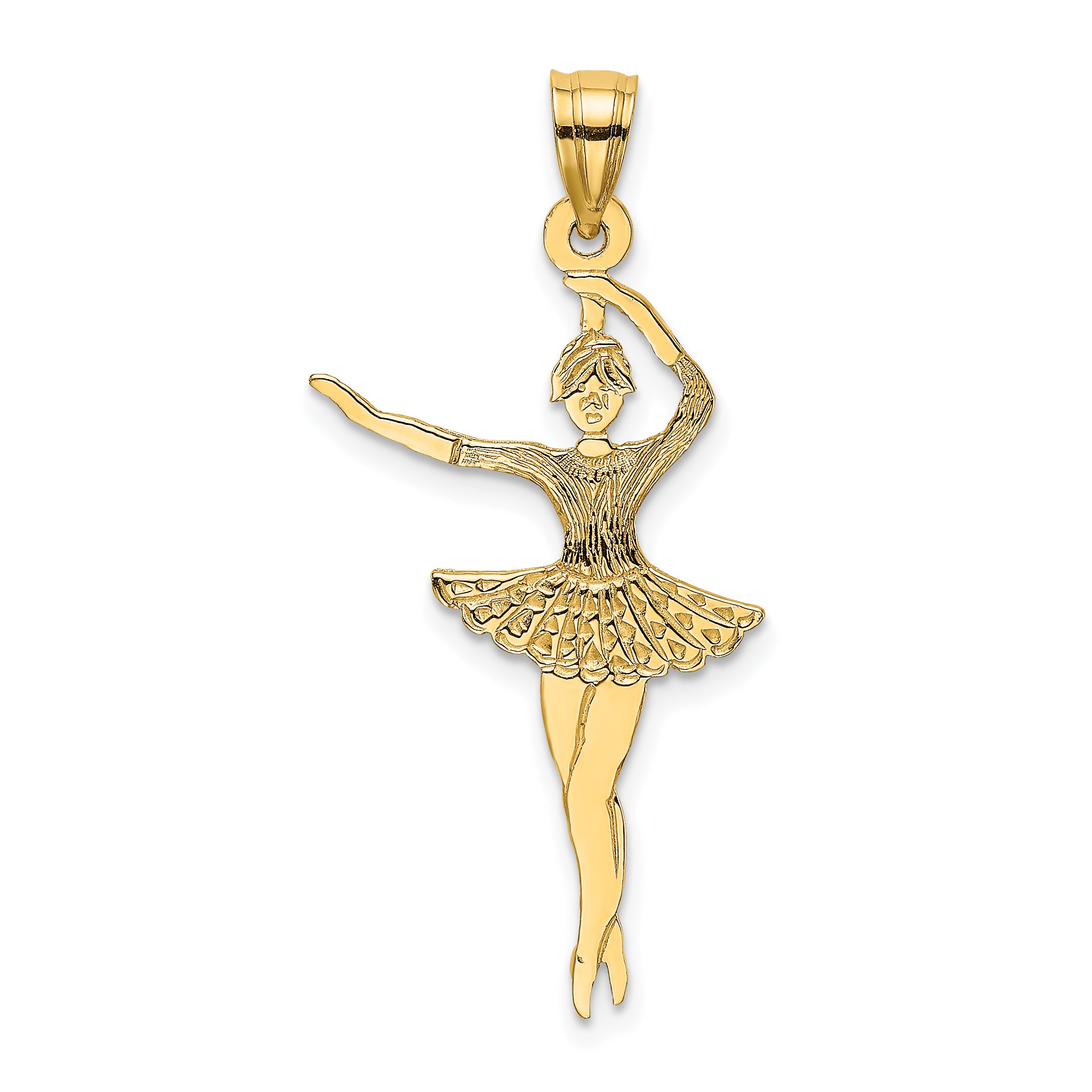 14k Satin Polished Ballerina Charm Main image