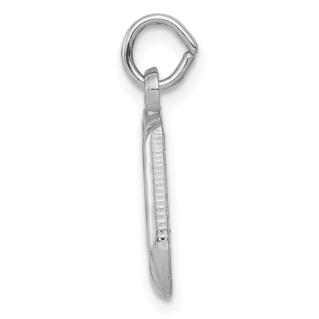 14K White Gold Polished Musical Notes Charm Elegant Rhodium Finish