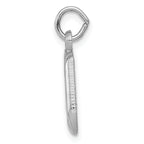 14K White Gold Polished Musical Notes Charm Elegant Rhodium Finish