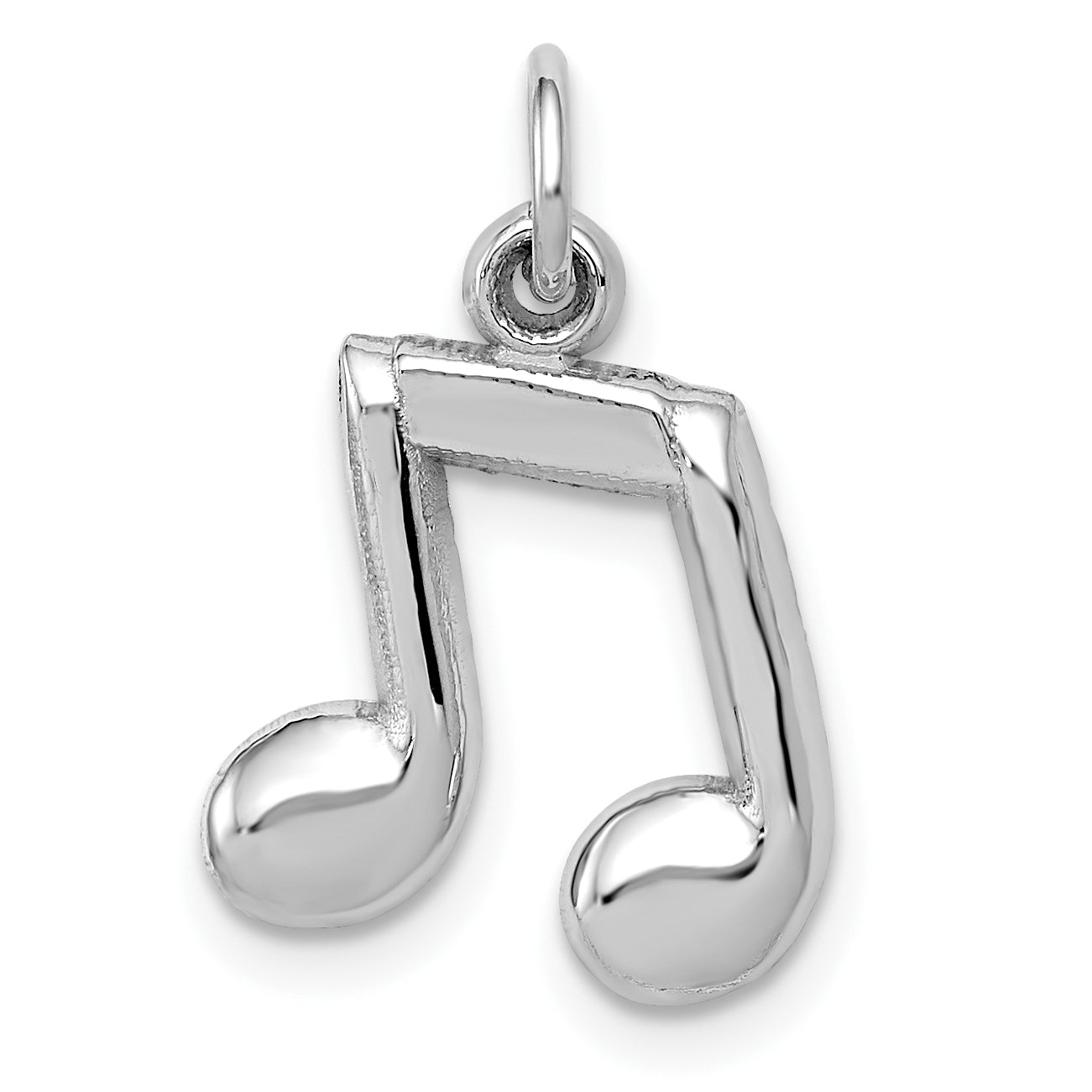 14K White Gold Polished Musical Notes Charm Main image