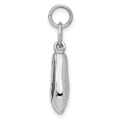 14K White Gold 3D Ballet Slippers Charm with Moveable Design