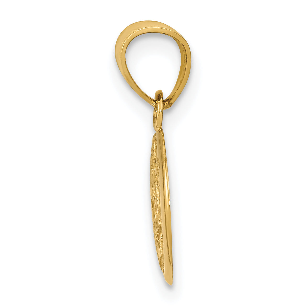 14K Gold Moon and Stars Pendant with Polished Finish and Textured Back Secondary image