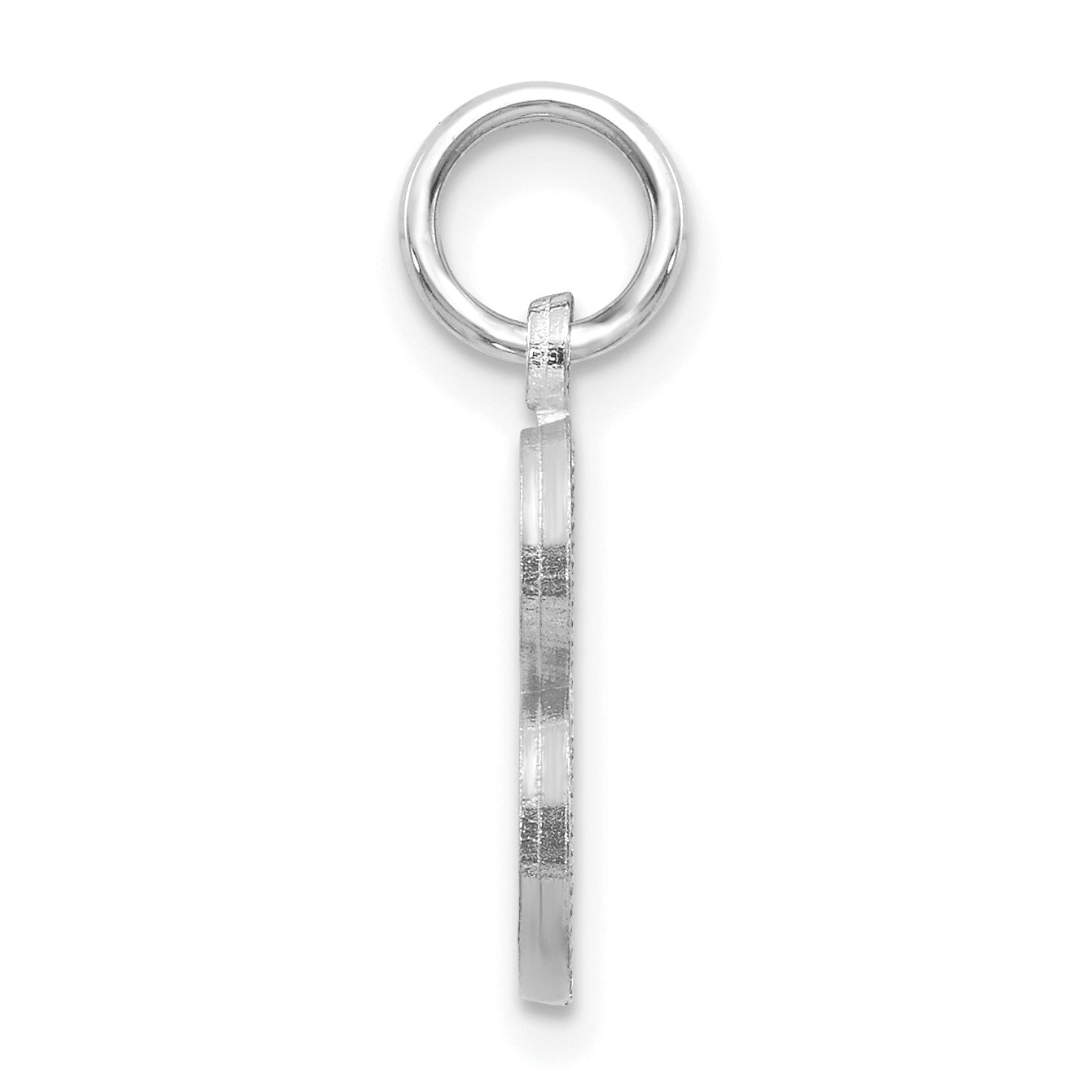 14K White Gold Satin Diamond-Cut Letter B Charm Brushed Finish Secondary image