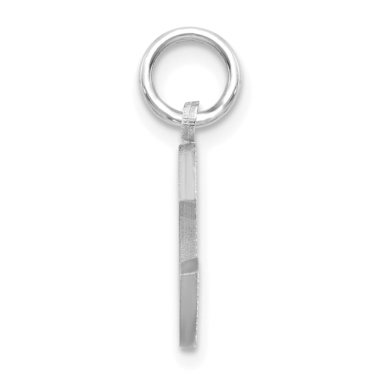 14K White Gold Satin Diamond-Cut Letter C Charm  Elegant Brushed Finish Secondary image