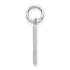 14K White Gold Brushed Diamond-Cut Letter J Initial Charm