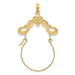 14k Polished Ribbon Decorated Charm Holder