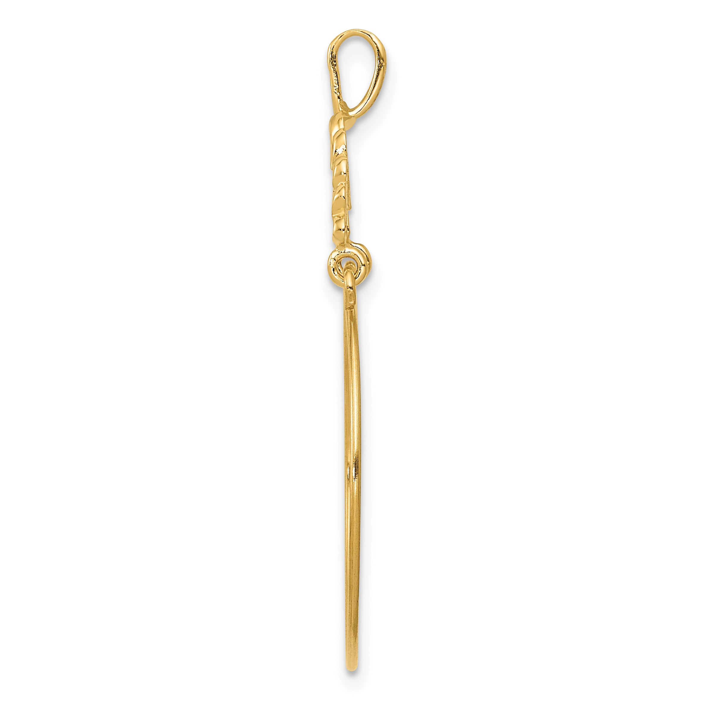 14K Yellow Gold Polished 5-Heart Charm Holder Pendant Elegant and Solid Design