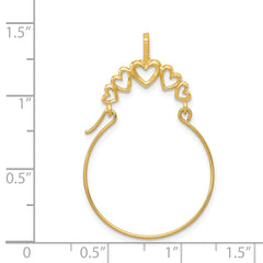 14K Yellow Gold Polished 5-Heart Charm Holder Pendant Elegant and Solid Design