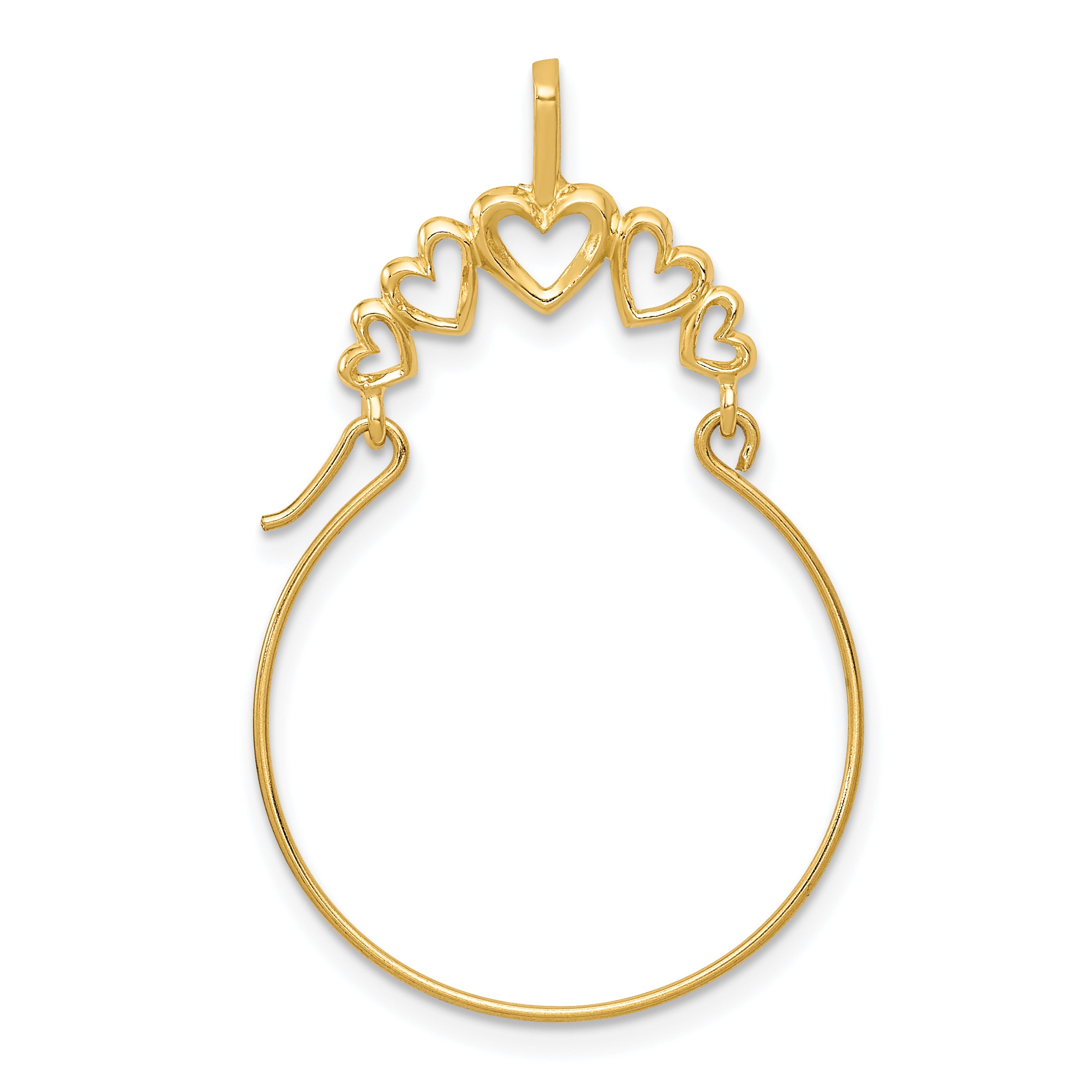 14k Polished 5-Heart Charm Holder