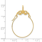 14K Gold Polished Butterfly Charm Holder Elegant Solid Pendant
