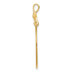 14K Gold Polished Floral Charm Holder Pendant Elegant Casted Design