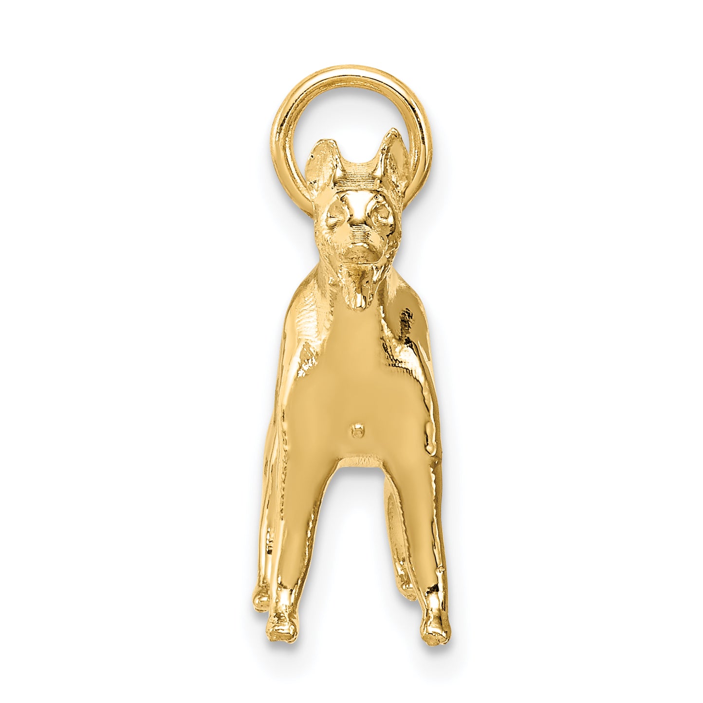 14K Gold 3D German Shepherd Charm with Polished Finish Secondary image