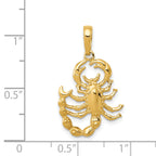 14K Gold Men's Scorpion Pendant Solid Casted Design by Sophia Jewelers