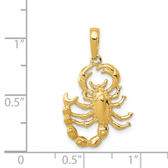 14K Gold Men's Scorpion Pendant Solid Casted Design by Sophia Jewelers