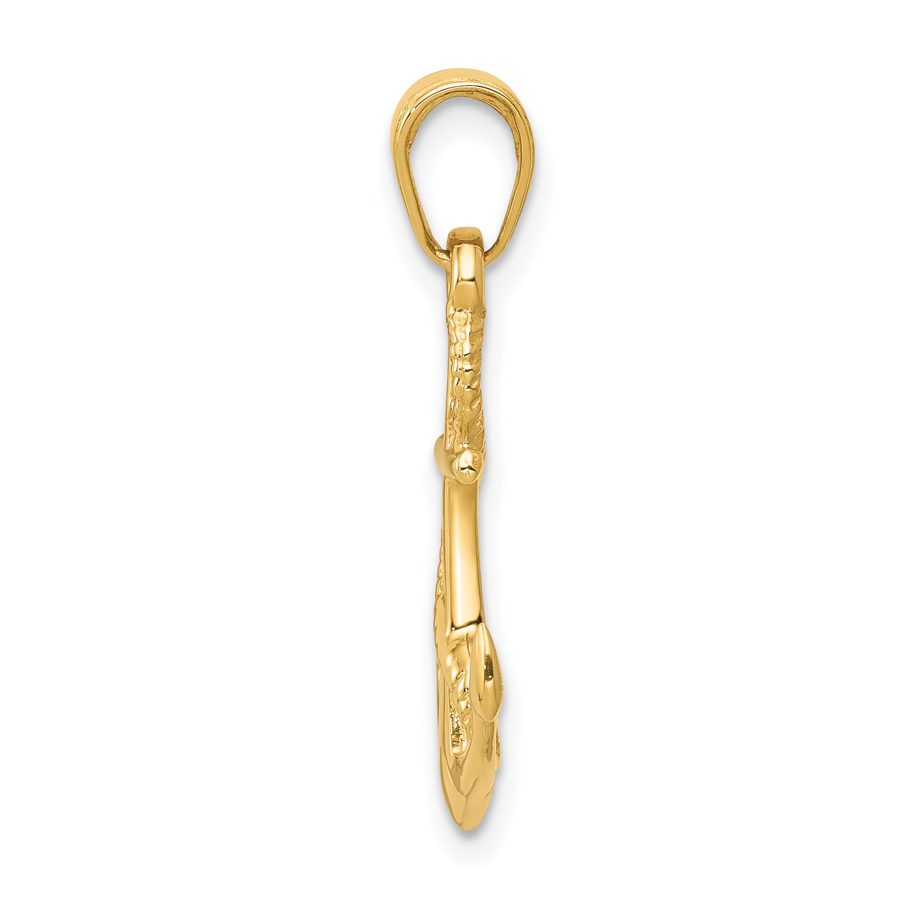14K Gold Men's 3D Anchor Pendant with Polished Finish Sophia Jewelers Secondary image