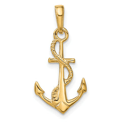 14K Gold Men's 3D Anchor Pendant with Polished Finish Sophia Jewelers