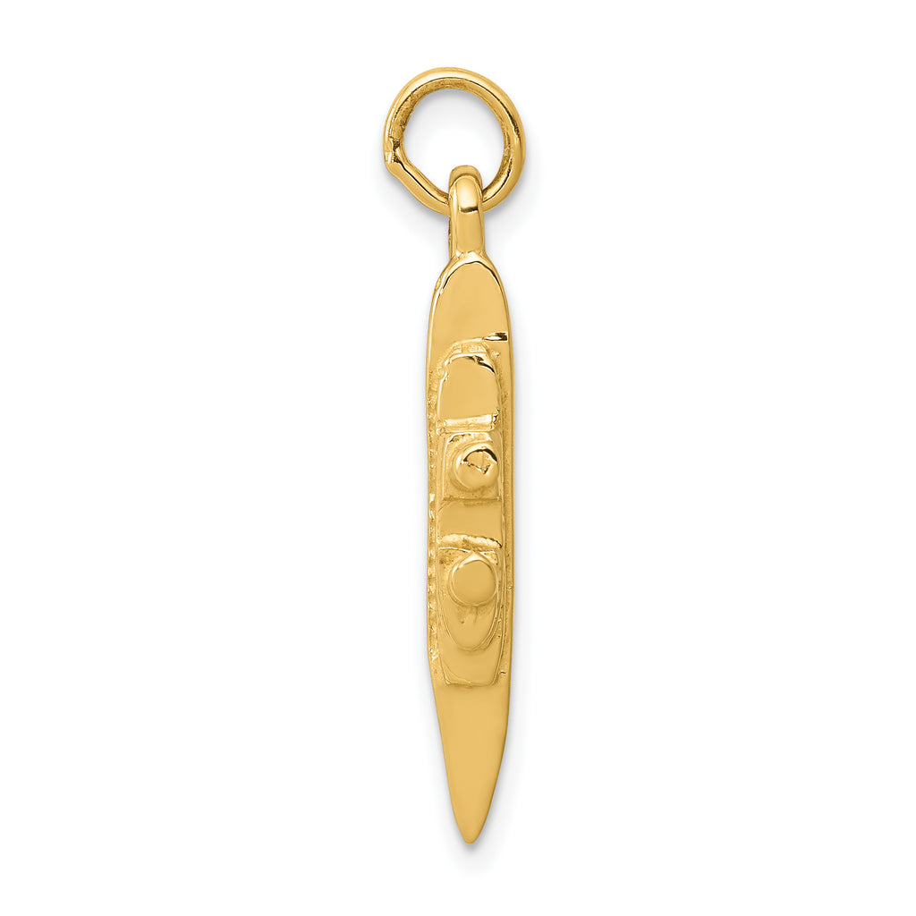14K Gold 3D Cruise Ship Charm for Men  Polished Solid Design