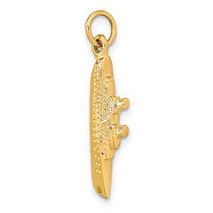 14K Gold 3D Cruise Ship Charm for Men  Polished Solid Design