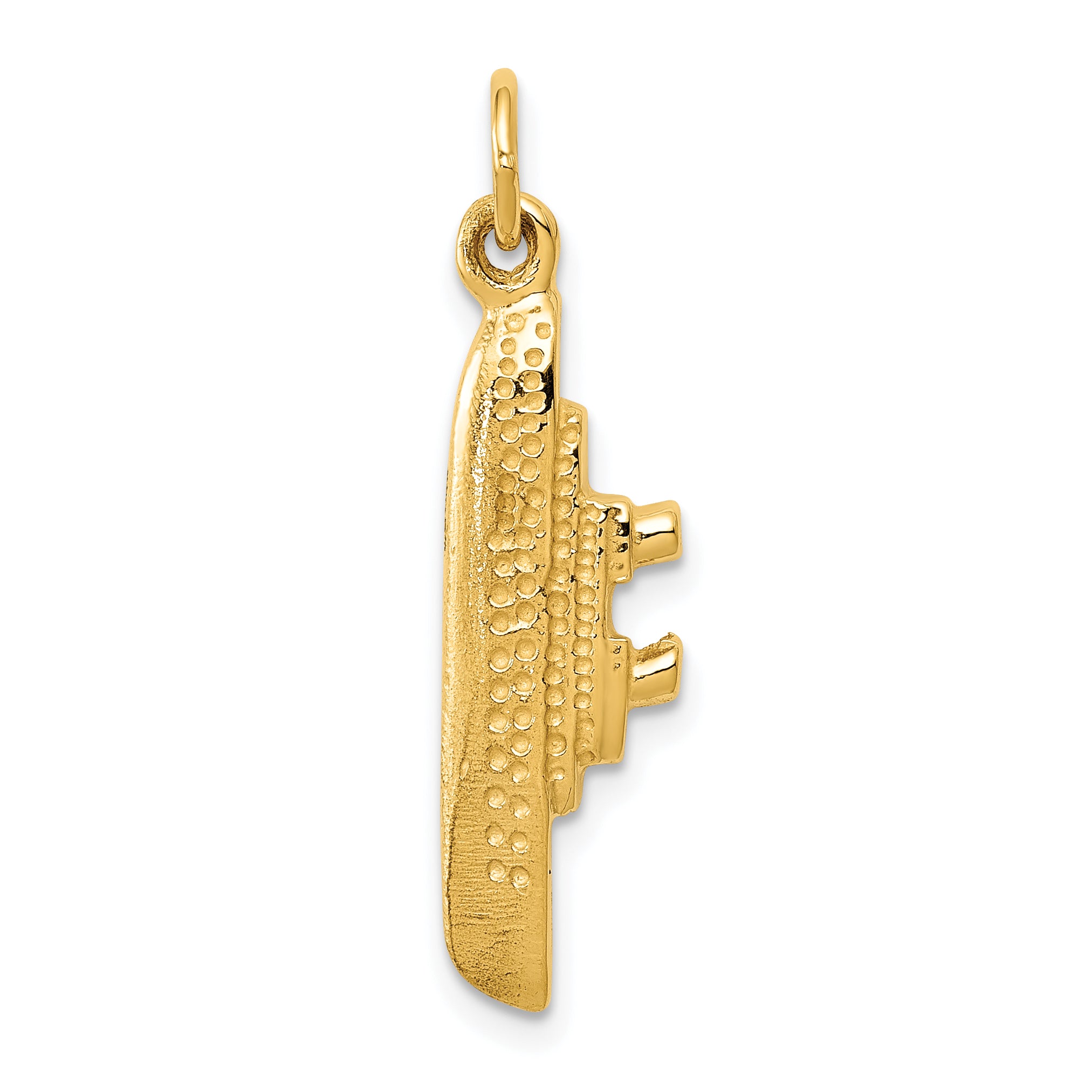 14k Solid Polished 3-D Cruise Ship Charm Main image