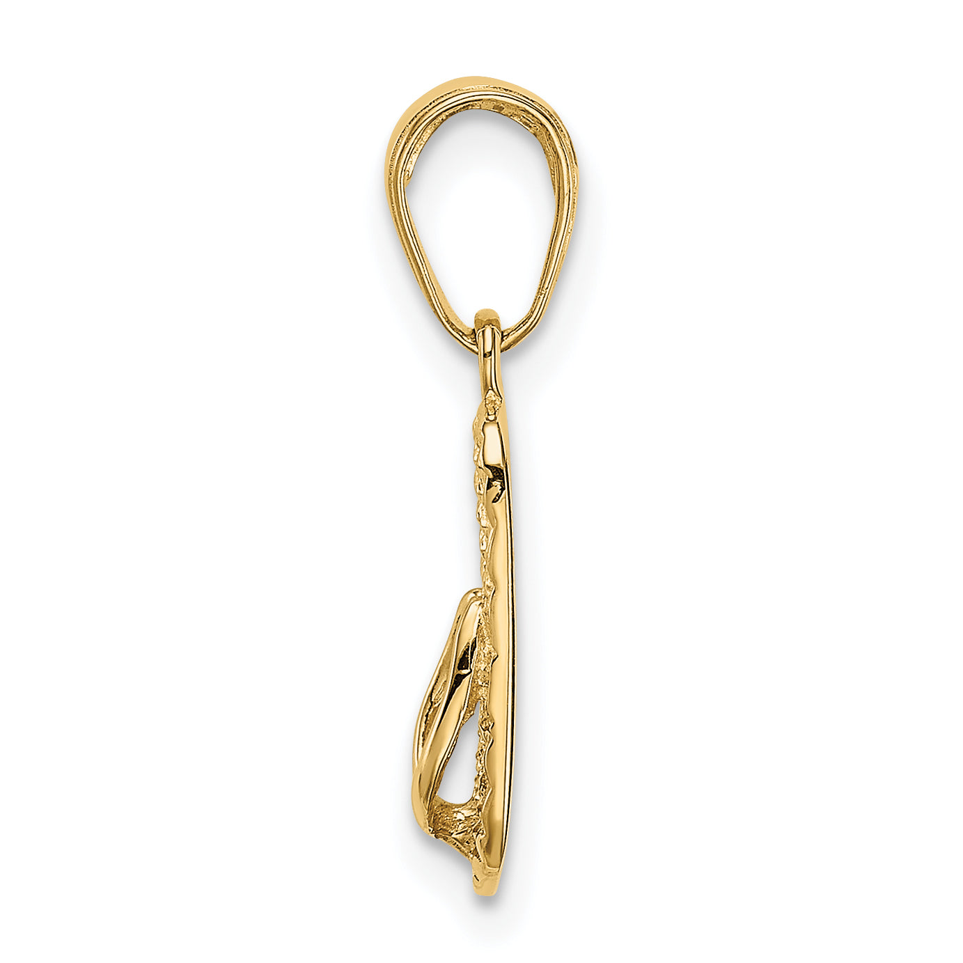 14K Gold 3D Hawaii Flip-Flop Pendant with Textured Reversible Design Secondary image