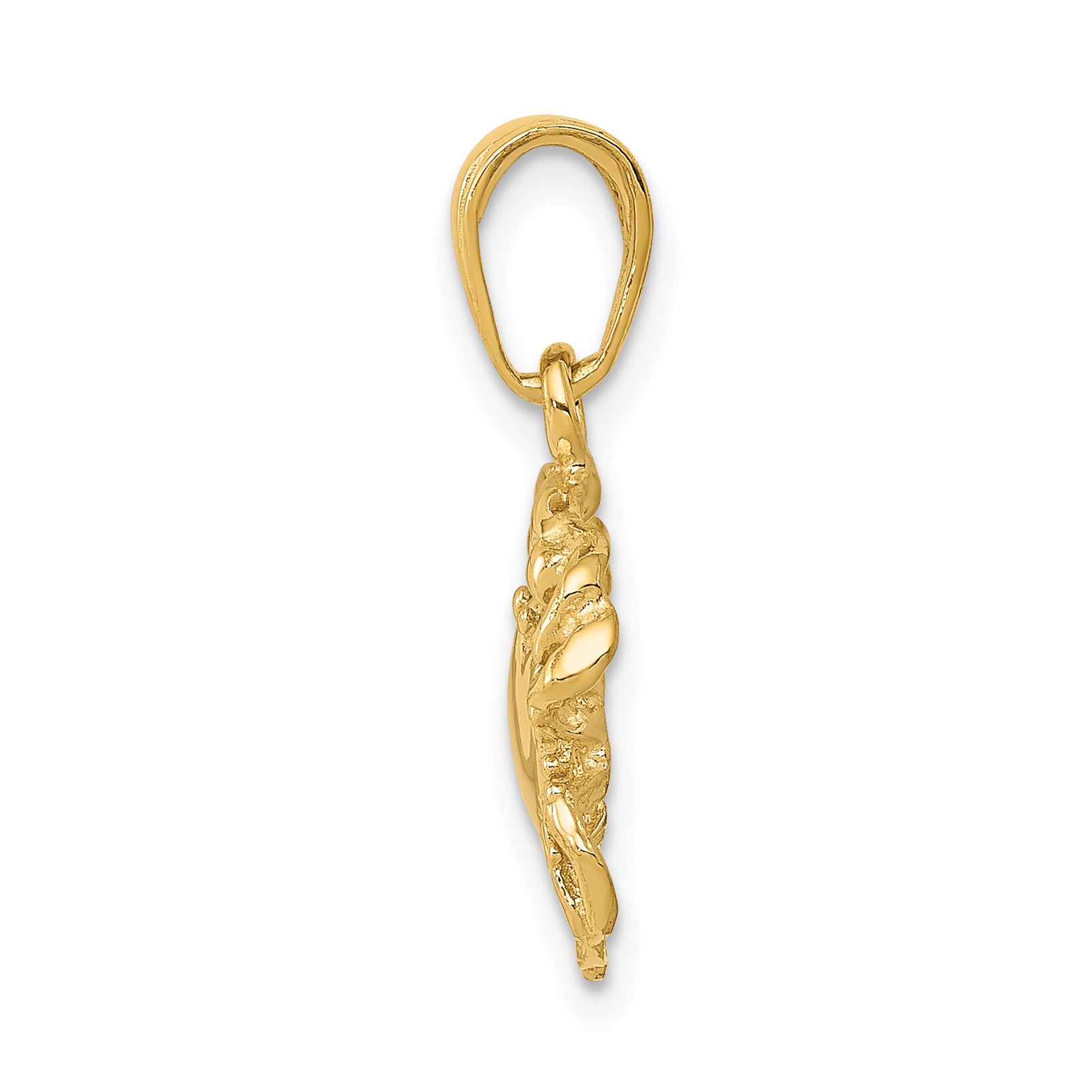 14K Gold Polished Open-Back Crab Pendant for Men  Solid Cast Design Secondary image