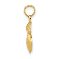 14K Gold Mini Shell Cluster Pendant with Polished Finish