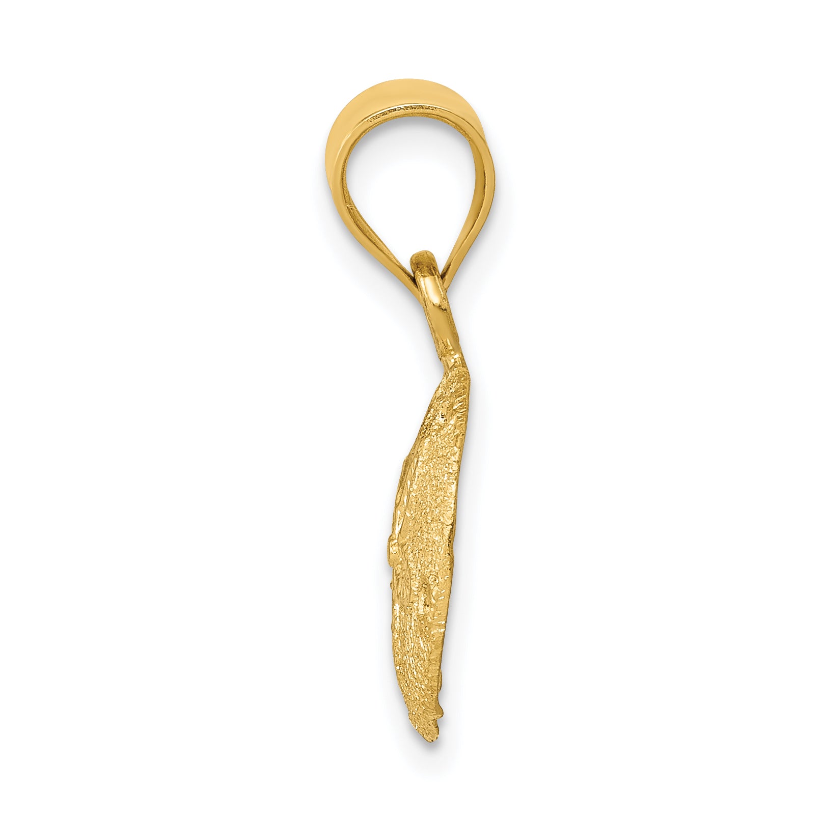 14K Gold Sand Dollar Pendant with Polished Laser-Cut Design