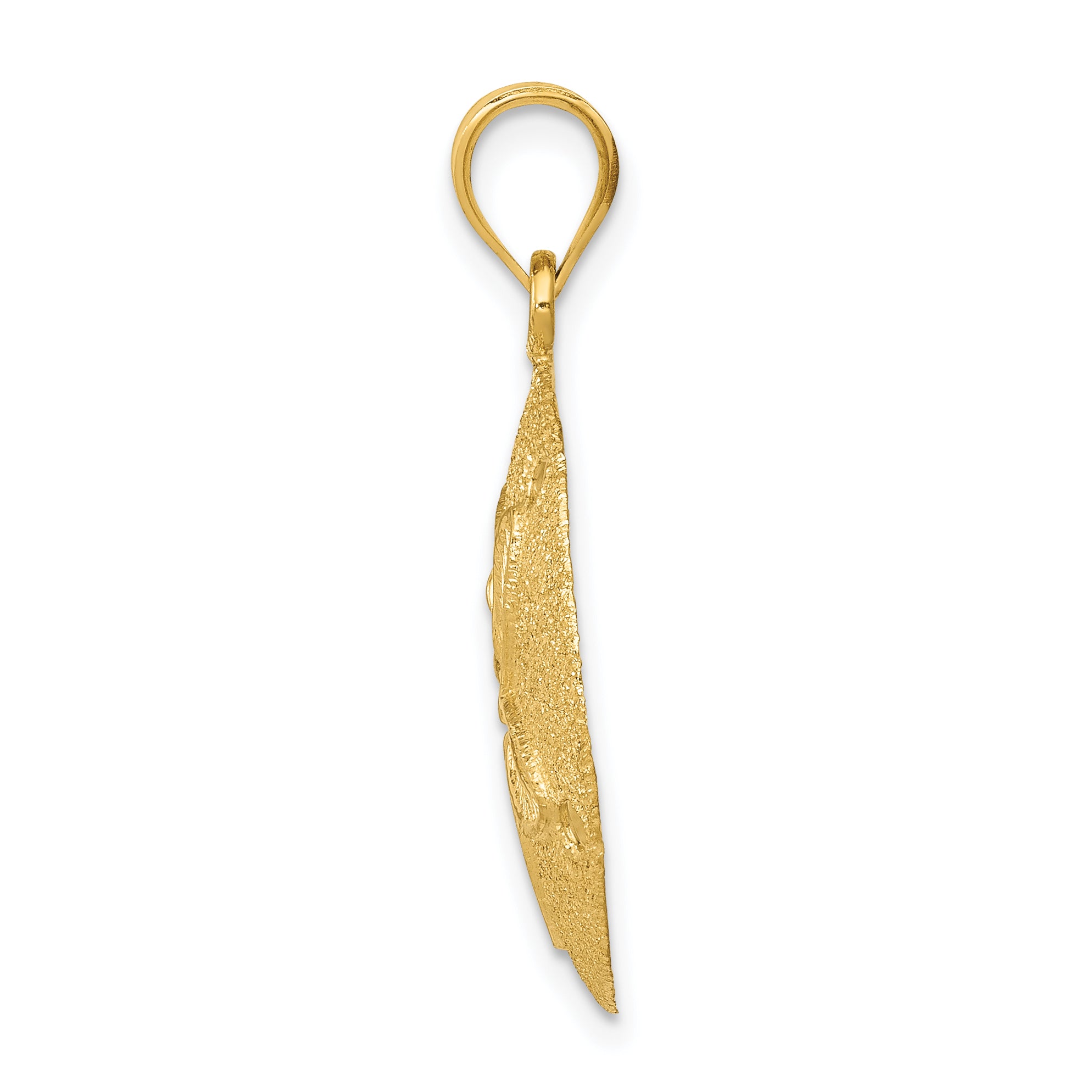 14K Gold Sand Dollar Pendant for Men  Polished Laser-Cut Design