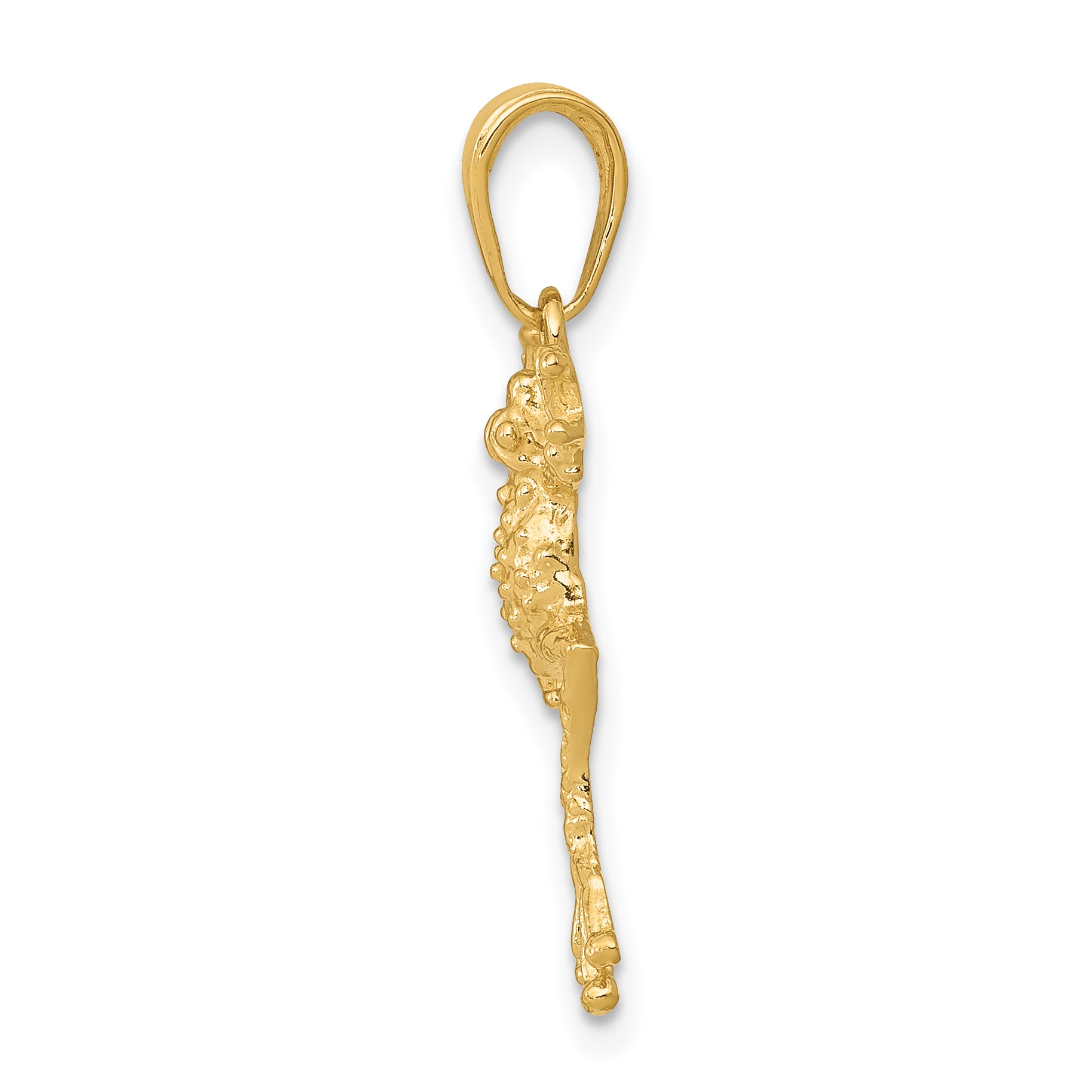 14K Gold Polished Frog Pendant for Men  Casted Solid Charm