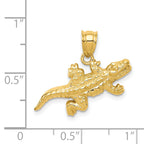 14K Gold Crocodile Pendant for Men  Polished Open-Back Design