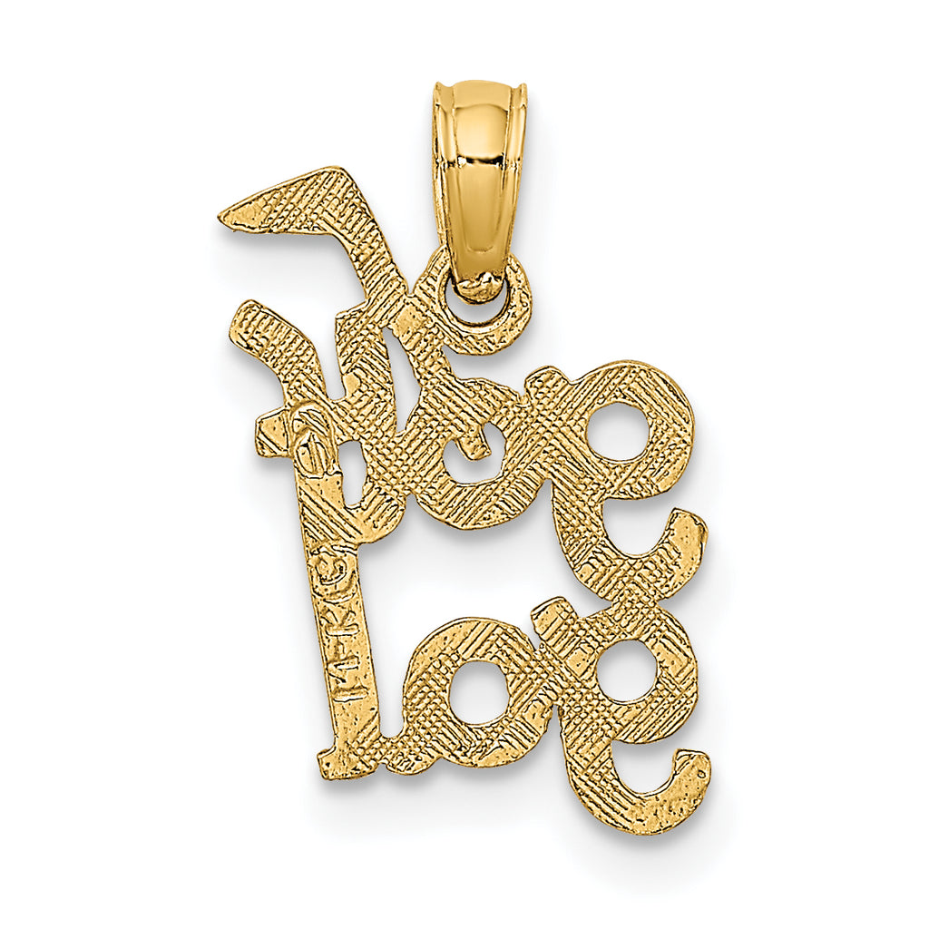 14K Solid Polished GOLF GAL Charm