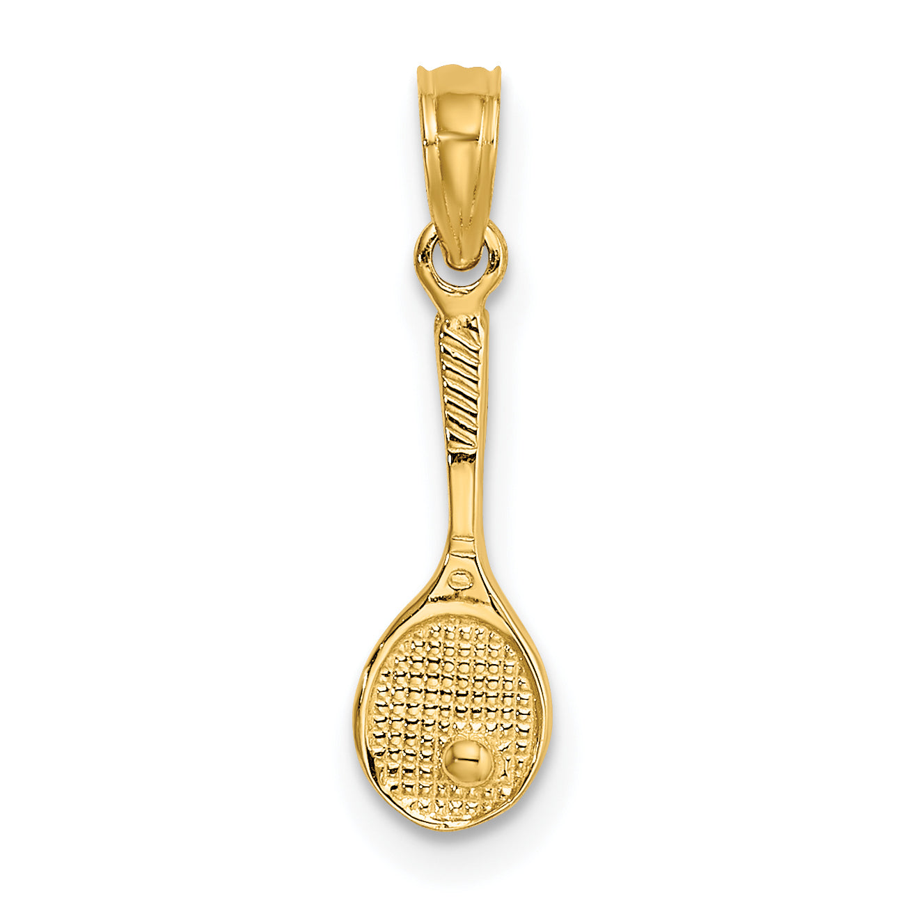14K Solid Polished 3-D Tennis Racquet Charm Main image