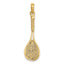 14K Solid Polished 3-D Tennis Racquet Charm