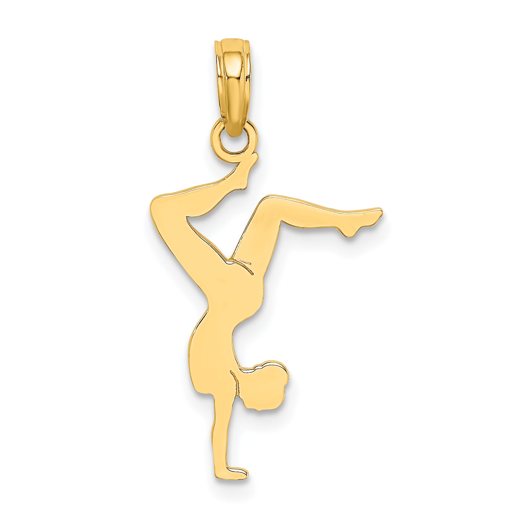 14k Solid Polished Gymnast Charm Main image