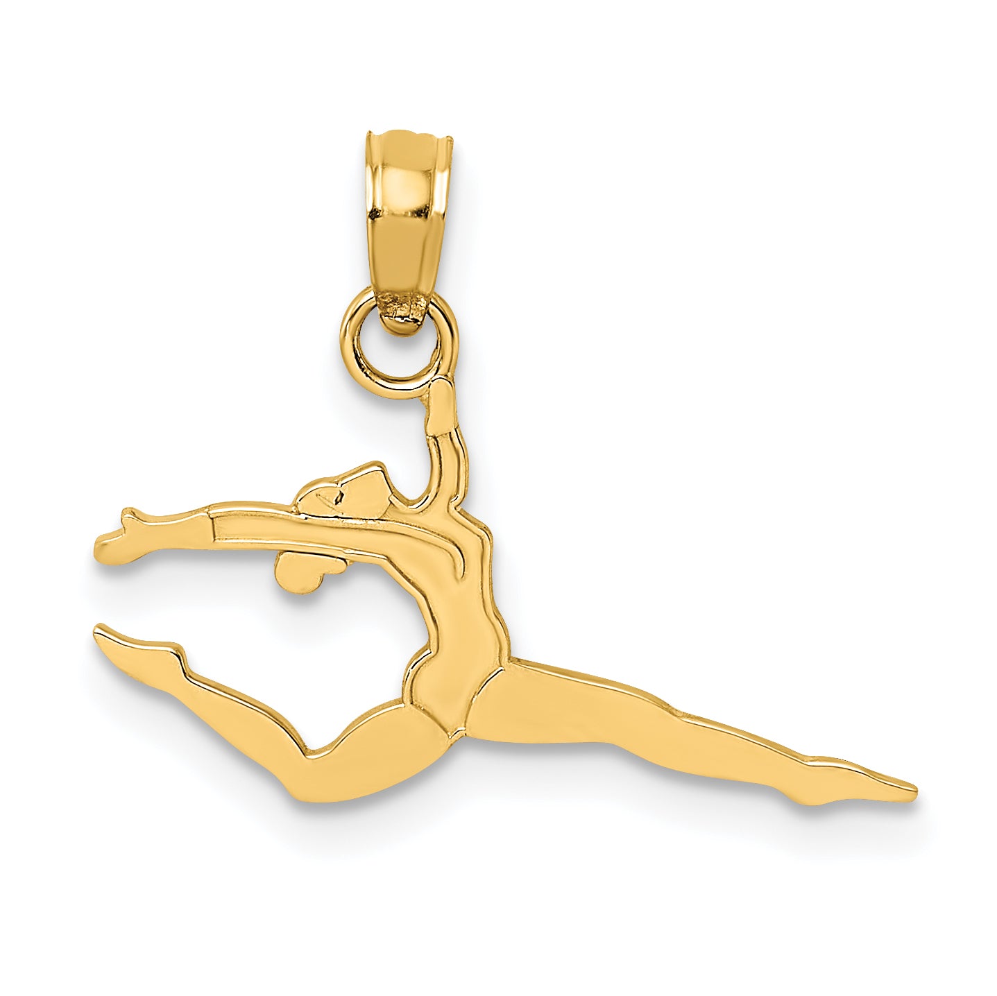 14k Solid Polished Gymnast Charm Main image
