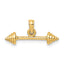 14K Solid Polished 3-D Dumbbell Charm