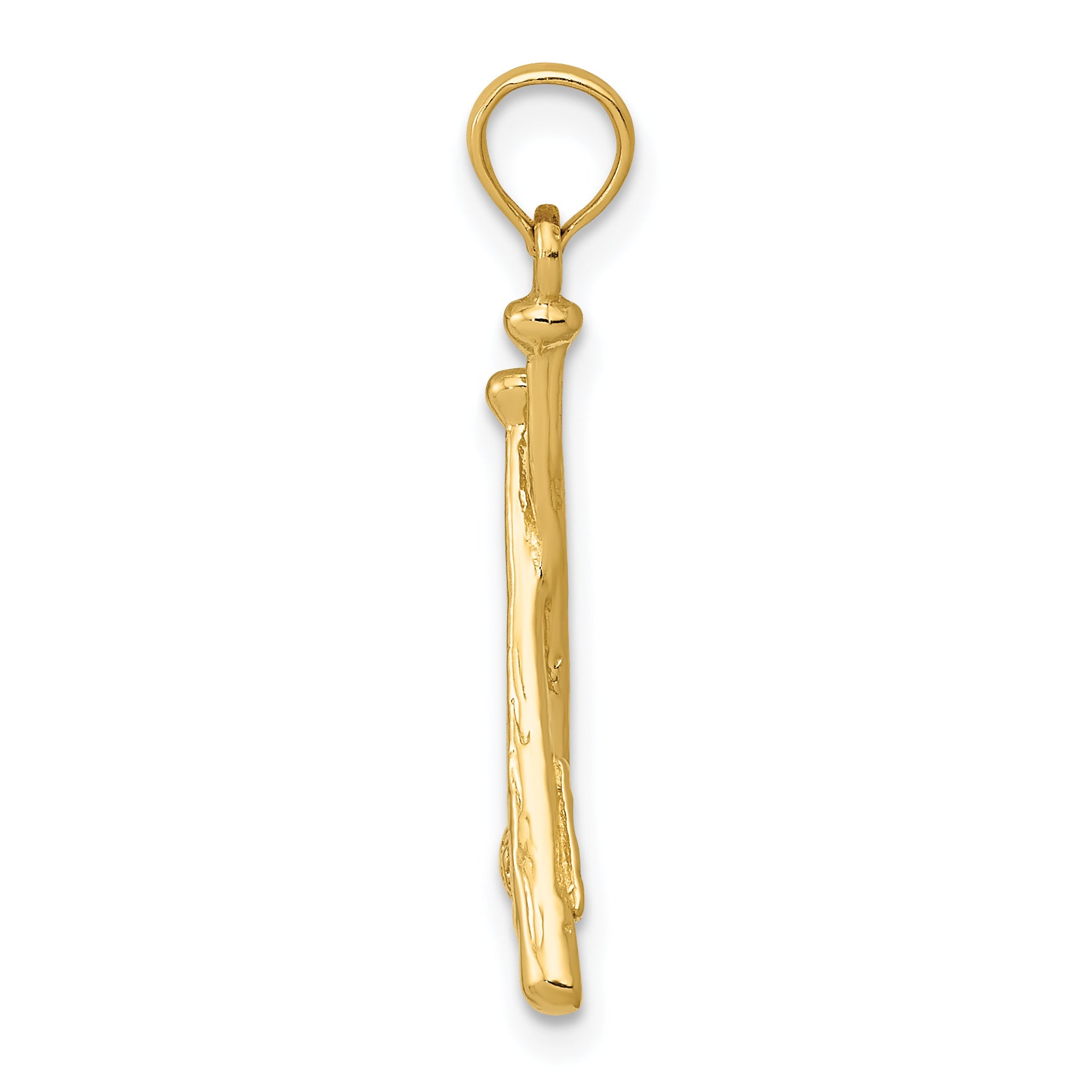 14K Gold Polished Open-Back Baseball Bat Pendant for Men  Elegant Themed Charm Secondary image