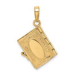 14K 3D Ten Commandments Bible Pendant