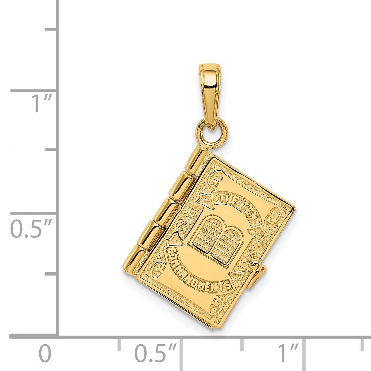 14K 3D Ten Commandments Bible Pendant