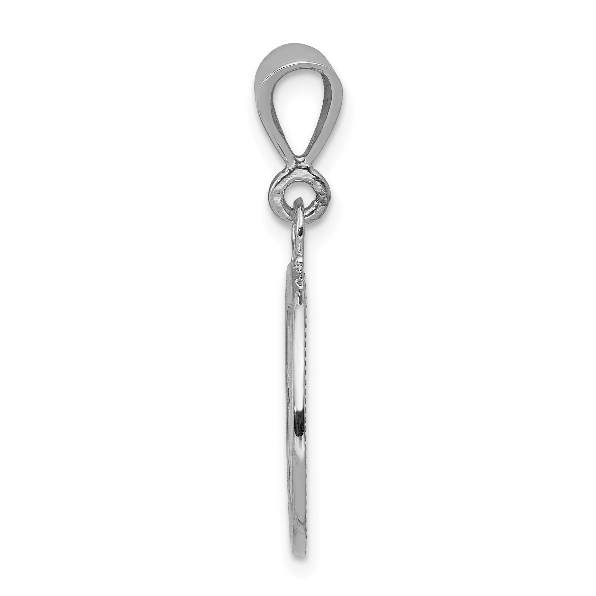 14K White Gold Angel Pendant with Polished and Satin Finish Secondary image