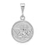 14K White Gold Polished and Satin Angel Pendant